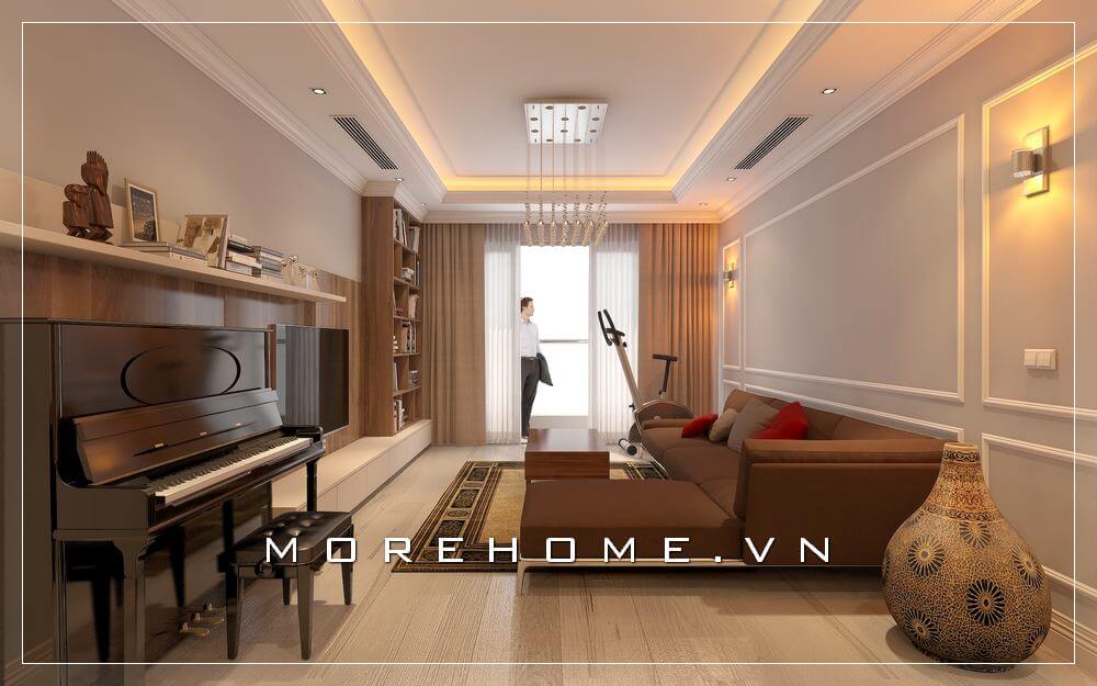 Bộ sofa màu nâu sang trọng cho không gian phòng khách